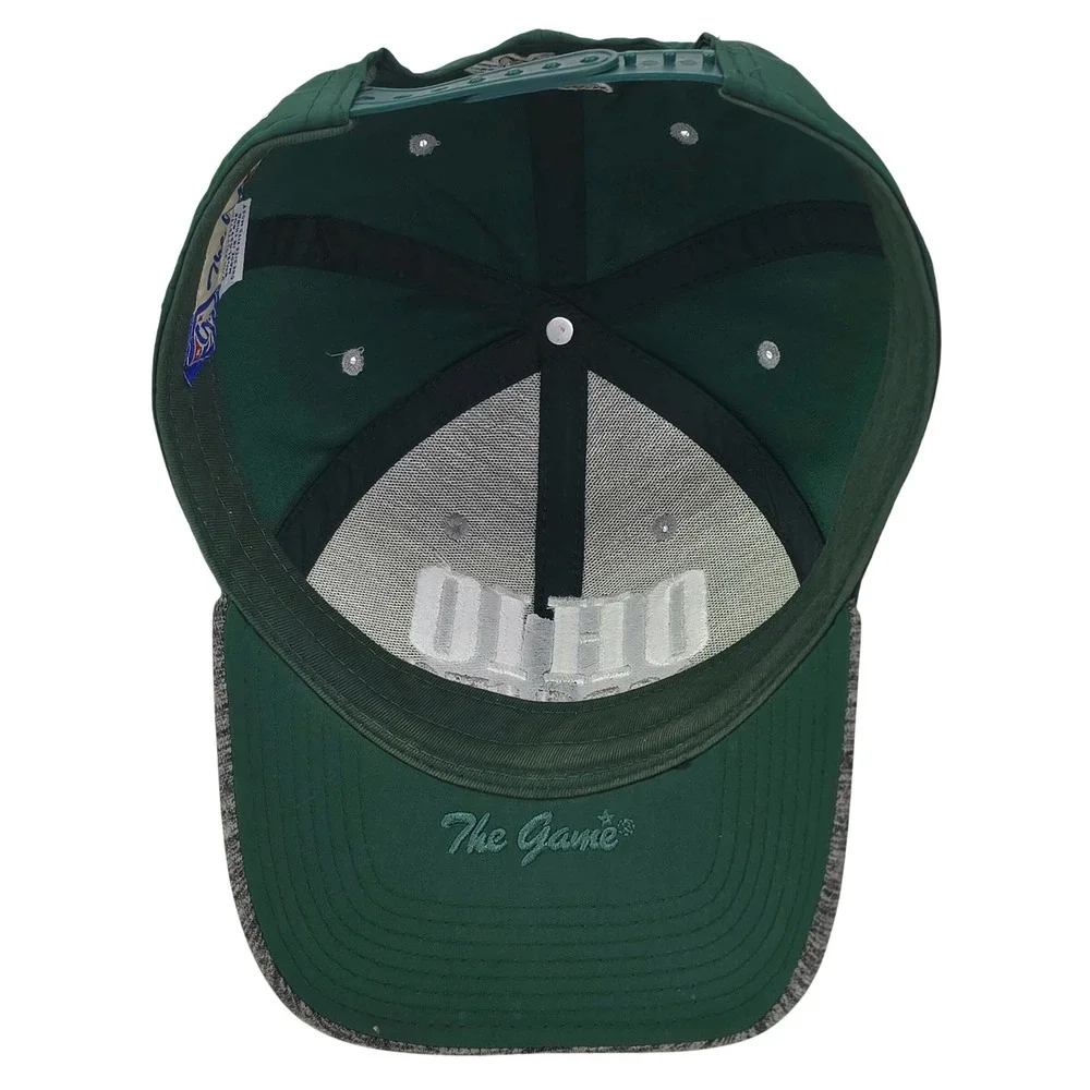 Ohio Bobcats Hat Vintage The Game Snapback Cap OSFM Green Grey Heathered NCAA
